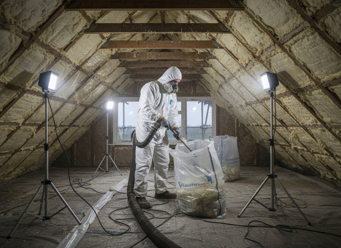 Attic spray foam removal in Weston Super Mare
